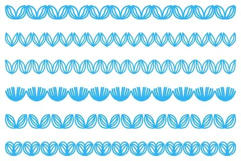 Decorative botanical border design set Stock Illustration