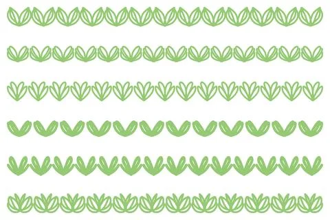 Decorative botanical border design set Stock Illustration