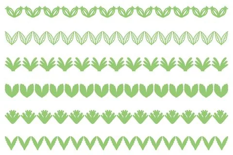 Decorative botanical border design set Stock Illustration