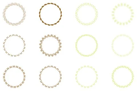 Decorative botanical frame set design Stock Illustration