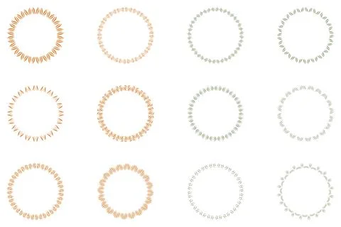 Decorative botanical frame set design Stock Illustration