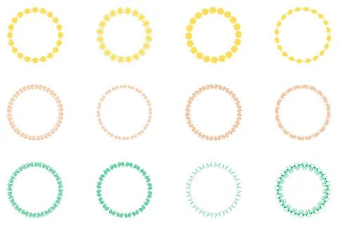 Decorative botanical frame set design Stock Illustration