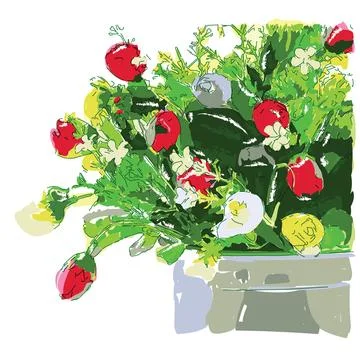 Decorative bouquet Stock Illustration