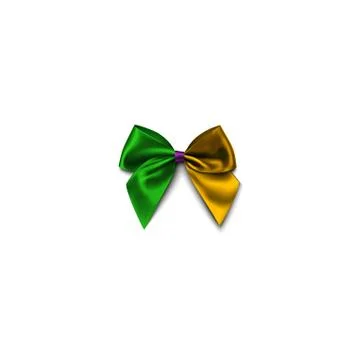 Decorative bow for mardi gras. Vector bow for page decor isolated on white -  Stock Illustration