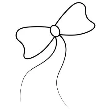 Decorative bow. Sketch. Knot. Vector illustration. 库存插图