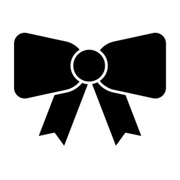 Decorative bow solid icon. Ribbon bow vector illustration isolated on white Stock Illustration