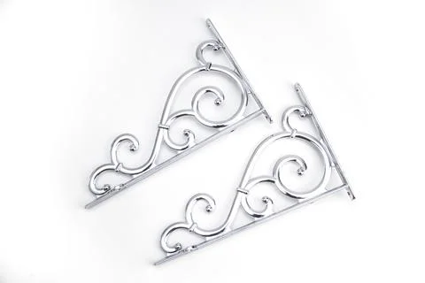 Decorative bracket. Decorative metal bracket for flowers. Holder for bedside  Foto stock