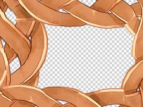 Decorative braided rope frame border design isolated on transparent backgroun Stock Illustration