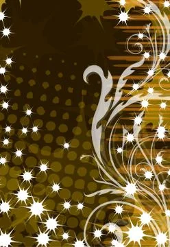 Decorative branch on dark background. 스톡 일러스트