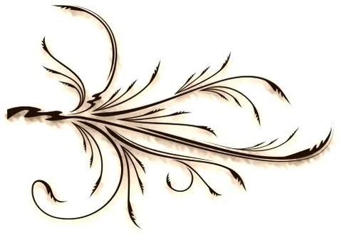 Decorative branch with shade. Stock Illustration