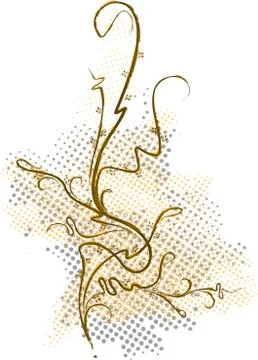 Decorative branch with shade. Stock Illustration