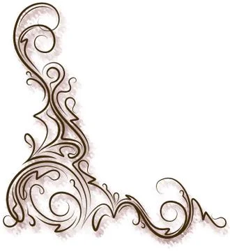 Decorative branch with shade. Vector Ilustración de archivo