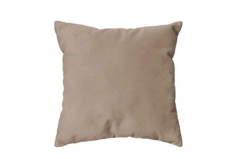 Decorative brown rectangular pillow for sleeping and resting isolated on wh.. Foto stock