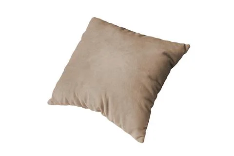Decorative brown rectangular pillow for sleeping and resting isolated on wh.. Stock Photos
