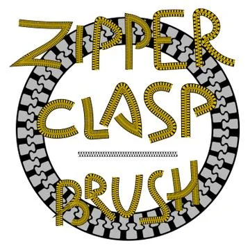 Decorative brush zipper fastener. Vector design element Stock Illustration