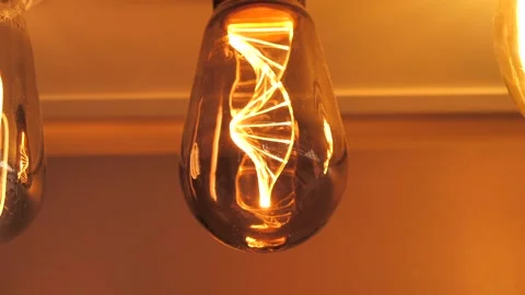 Decorative bulb with DNA structure design, incandescent lamps with unusual .. Stock Footage 297816429