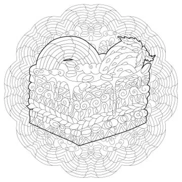 Decorative cake pattern on a patterned round substrate Иллюстрация
