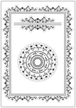 Decorative calligraphic frame  border. Stock Illustration