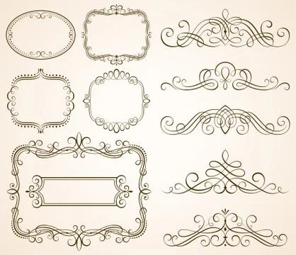 Decorative Calligraphic Frames II Stock Illustration