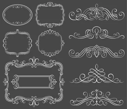 Decorative Calligraphic Frames Stock Illustration