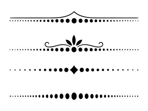 Decorative calligraphic page border set silhouette vector illustration Иллюстрация