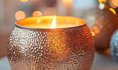 Decorative candle lighting creates a warm atmosphere for cozy gatherings du.. Stock Footage 297610350