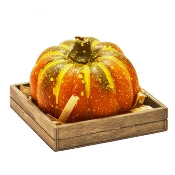 Decorative candle pumpkin Stock Photos