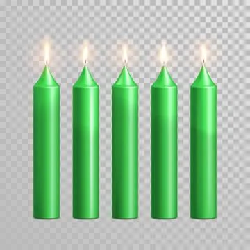 Decorative candle vector isolated set Stock Illustration