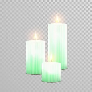 Decorative candle vector isolated set Stock Illustration