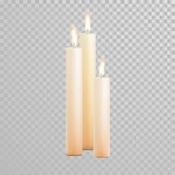 Decorative candle white pearl color vector Illustration