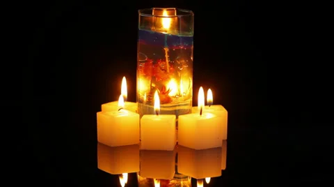 Decorative candles grind slow Stock Footage 39720756