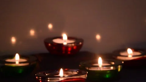 Decorative candles in the night. Stock Footage 41462171