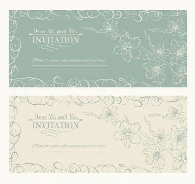 Decorative card with sakura Stock Illustration