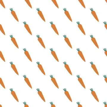 Decorative carrot seamless pattern. isolated vegetable illustration. Stock Illustration