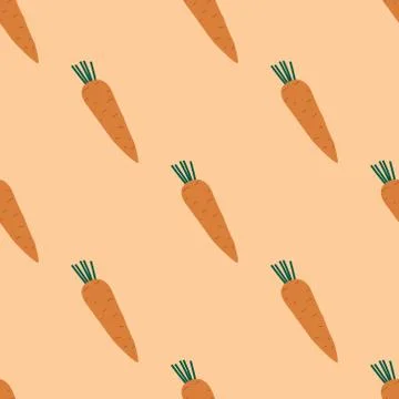 Decorative carrot seamless pattern. isolated vegetable illustration. Stock Illustration