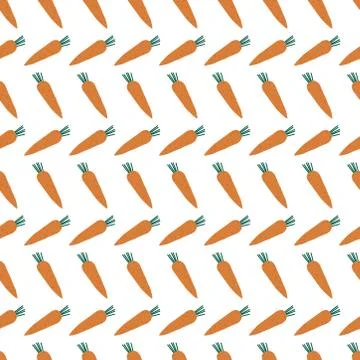 Decorative carrot seamless pattern. isolated vegetable illustration. Stock Illustration
