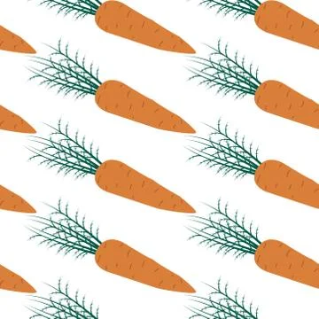 Decorative carrot seamless pattern. isolated vegetable illustration. Stock Illustration