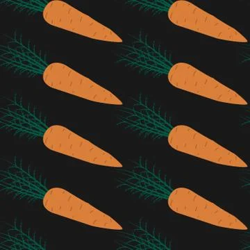Decorative carrot seamless pattern. isolated vegetable illustration. Stock Illustration
