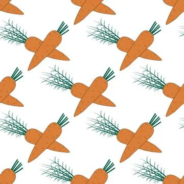 Decorative carrot seamless pattern. isolated vegetable illustration. Stock Illustration