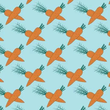 Decorative carrot seamless pattern. isolated vegetable illustration. Stock-Illustration