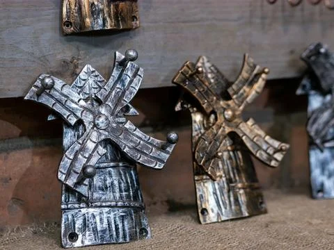 Decorative Cast Iron Windmill Wall Hooks Stock Photos