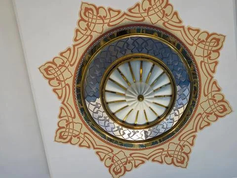 Decorative ceiling medallion with ornate circular design Stock Photos