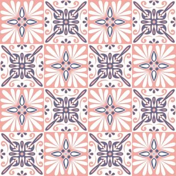 Decorative ceramic tile mosaic square shape, ornate arabic pattern, vintage v Stockillustratie