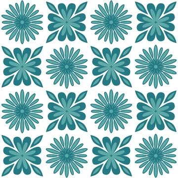 Decorative ceramic tile mosaic square shape, trendy green mint white pastel c Ilustración de archivo