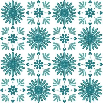 Decorative ceramic tile mosaic square shape, trendy green mint white pastel c Ilustración de archivo