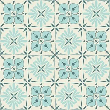 Decorative ceramic tile square shape, trendy blue mint color vector illustrat Illustrazione stock