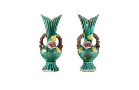 Decorative ceramic vase isolated Stock Photos