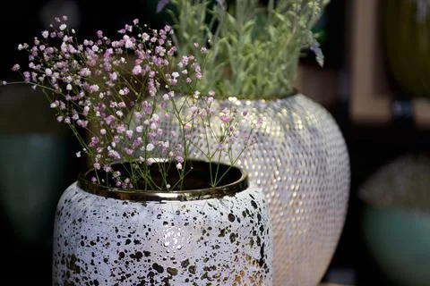 Decorative ceramic vase. Stylish Interior home design Stock Photos