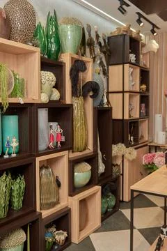Decorative ceramic vase. Stylish Interior home design Stock Photos