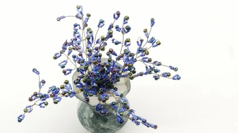 Decorative ceramic vase on white background 4k Stock Footage 108638140